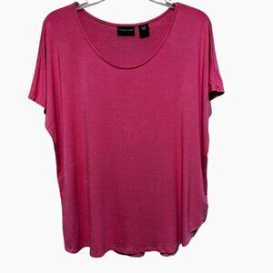 Adrienne Vittadini Silky Soft Chic Modal Blend Lagenlook Coral Pink Top Size XL